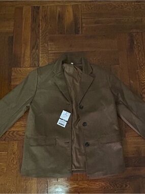 Classic Suede Tailored Brown Blazer Jacket